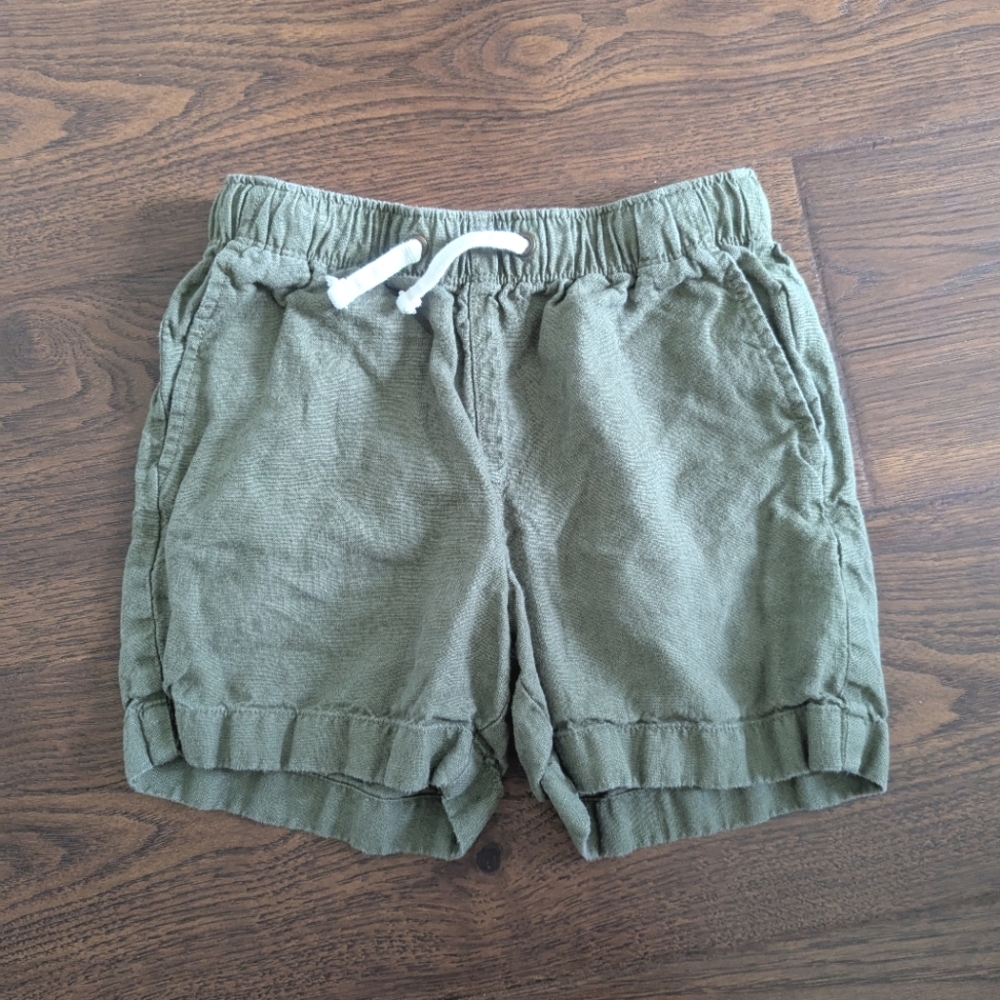 Crewcuts Girls Linen Shorts Size 8 Olive Green